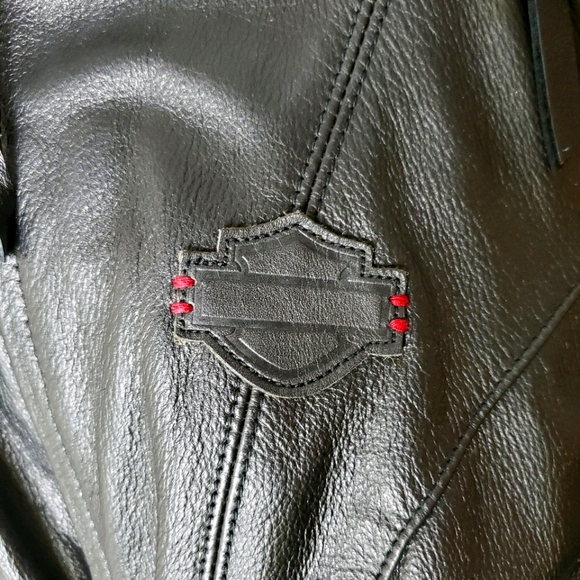 Harley Davidson leather riding jacket w/lining - Picture 3 of 16